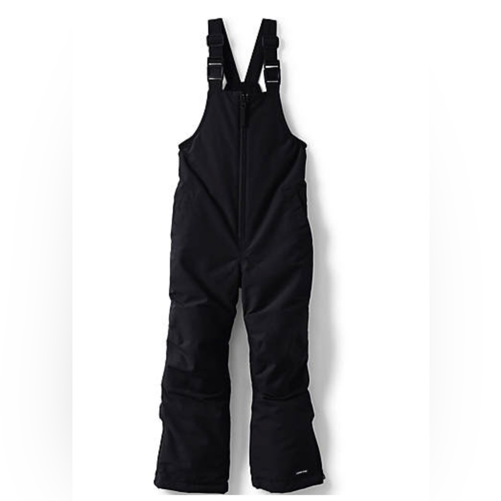 EUC Lands End Squall Waterproof Iron Knee Bibs Black Size 10 **Like NEW**